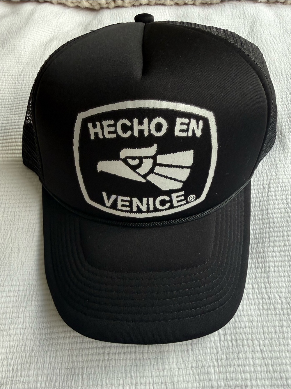 Hecho En Venice Black Trucker Hat